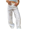 thumbnail image 1 of Women Y2k Wide Leg Pajama Pants Flower Eyelet Embroidery Lounge Pants Casual High Waist Summer Going Out Trousers, 1 of 8