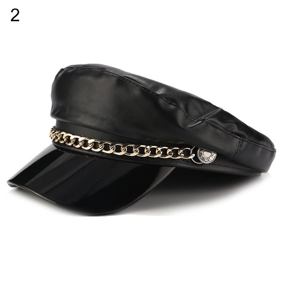 Women Yacht Captain Sailor Hat, Newsboy Cabbie Peaked Beret Cap