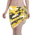 thumbnail image 1 of Women Yellow Camouflage Sarong Coverups Chiffon Short Swimsuit Wrap Skirt Beach Bikini Tie Cover Up Wraps, 1 of 7