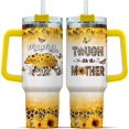 thumbnail image 1 of Women Yellow Stainless Coffee Momma Cups Black Butterfly Handle Glitter Steel Print For, Mama Bear Gifts, Tumbler 40 Oz With Handle Lid And Straw, Mama Bear Sunflower Leopard, 1 of 6