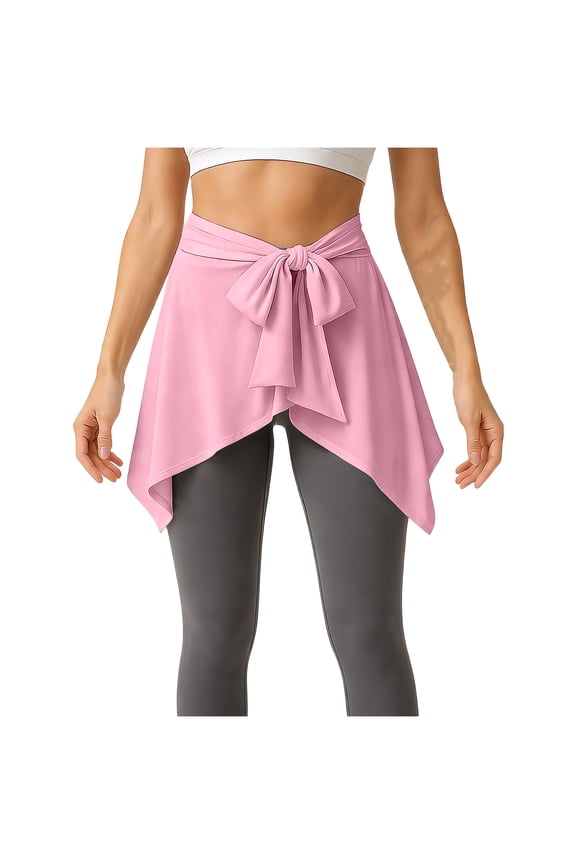 Women Yoga Ballet Tennis Skirts Cover Up Running Wrap Athletic Skirt Tie Up Skirts Sport Wrap Short Skirt Yoga Gym Athletic Skirt