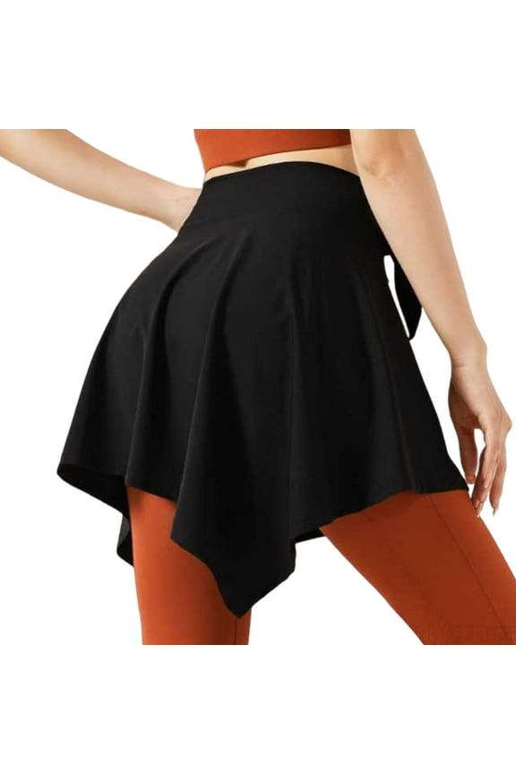 Women Yoga Ballet Wrap Skirt Athletic Workout Running Tie Up Wrap Skirt Beach Cover Up Skirt for Fitness Tennis Dance Gym