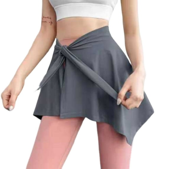 Women Yoga Ballet Wrap Skirt Athletic Workout Running Tie Up Wrap Skirt Beach Cover Up Skirt for Fitness Tennis Dance Gym