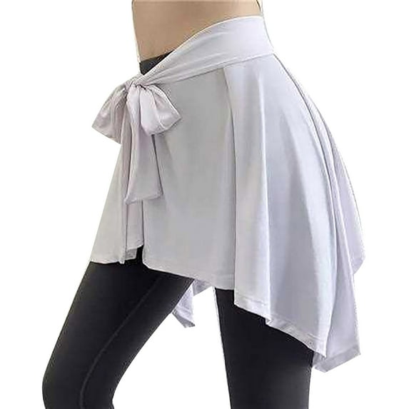 Women Yoga Ballet Wrap Skirt Athletic Workout Running Tie Up Wrap Skirt Beach Cover Up Skirt for Fitness Tennis Dance Gym