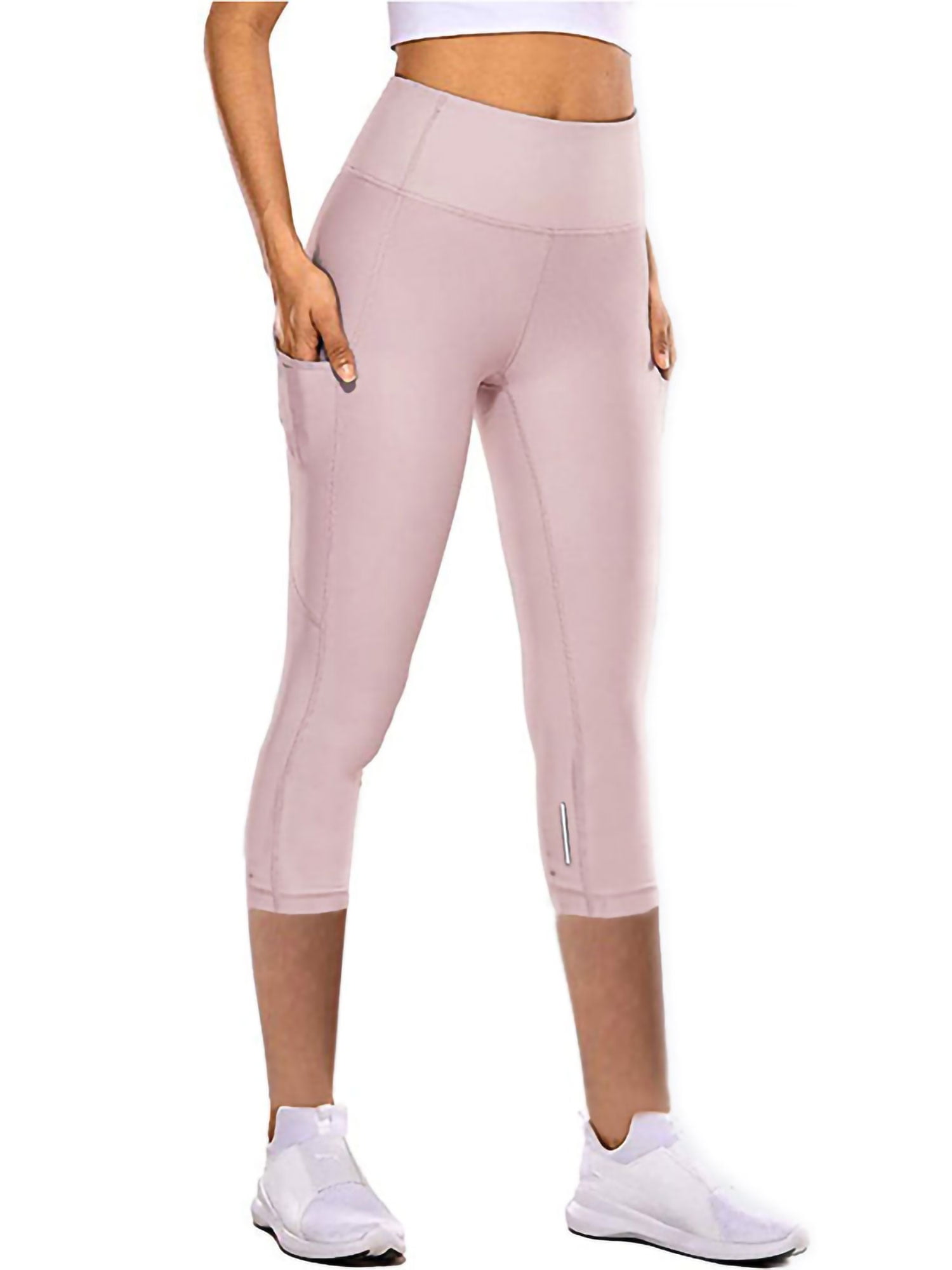 Pink Leggings Aboser Flare Capri Pants For Women High Waisted Yoga Pants With Pocket Legging Capris For Women