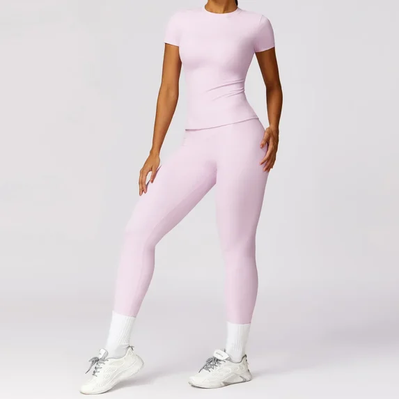 Women Yoga Fitness Bodysuit Workout Sets Sportswear Tracksuit Gym Clothes High Waist Leggings Sports Bra Crop Top Wear