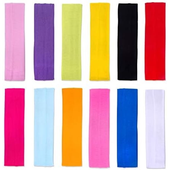 Women Yoga Hair Bands, 12 Colors Soft Elastic Headbands for Workout wrap accessories