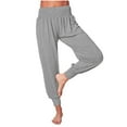 thumbnail image 1 of Women Yoga Joggers Loose Sweat Pants, High Waist with Pockets, Polyester Spandex, Workout Casual, 1 of 5
