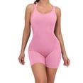 thumbnail image 1 of Women Yoga Jumpsuits Workout Sport Jumpsuits Women Activewear Women Sports Bodysuits & Jumpsuits Women Sports Jumpsuits Crisscross Backless Sports Romper Belted Suit Velour Jumpsuit Women Jumpsuit, 1 of 5