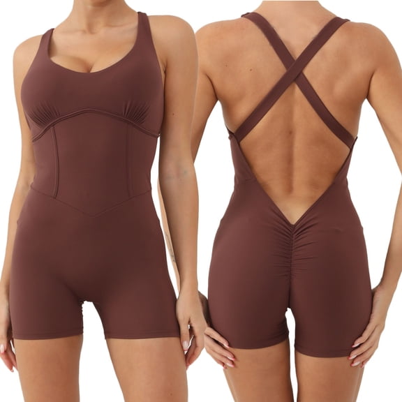 Women Yoga Jumpsuits Workout Sport Jumpsuits Women Activewear Women Sports Bodysuits & Jumpsuits Women Sports Jumpsuits Crisscross Backless Sports Romper