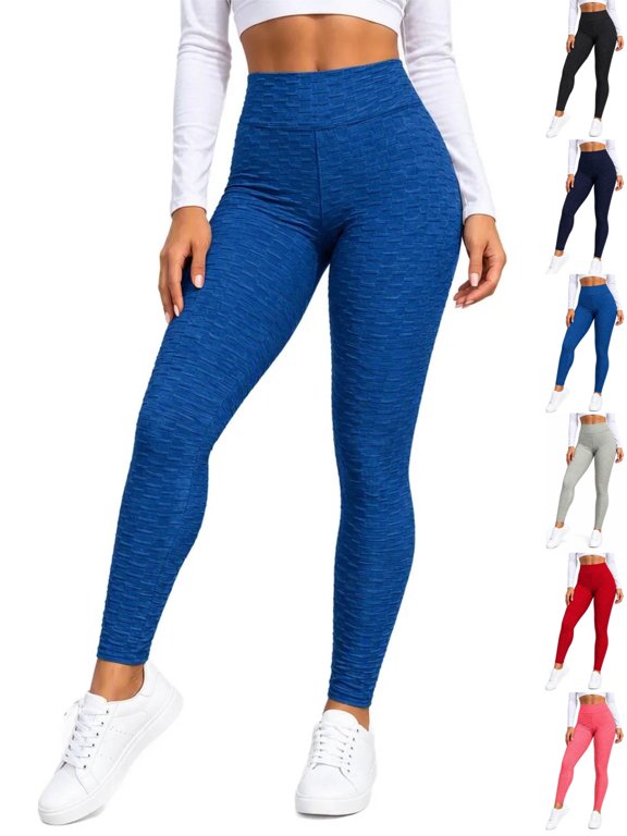 Women Yoga Leggings,Pineapple Textured High Waist Butt Lifting Sculpting Fitness Workout Pants Stretchy Breathable Casual Long Honeycomb Textured Leggings Tummy Control Workout Gym Activewear