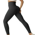 thumbnail image 1 of Women Yoga Pants High Waist Leggings Solid Color Compression Elastic Butt-lifted Seamless Flared Hem Tummy Control Gym Dance Studio Sports Trousers, 1 of 8
