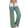thumbnail image 1 of Women Yoga Pants Wide Leg Long Trouser Drawstring High Waist Palazzo Workout Sport Pants Activewear Trousers, 1 of 4