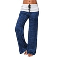 thumbnail image 1 of Women Yoga Pants Wide Leg Long Trouser Drawstring High Waist Palazzo Workout Sport Pants Activewear Trousers, 1 of 4