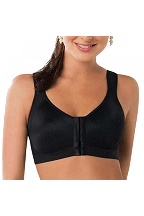 Women Yoga Running Sports Bra Front Closure Wire Free Fiteness Bra High Shockproof Back Support Posture Bras