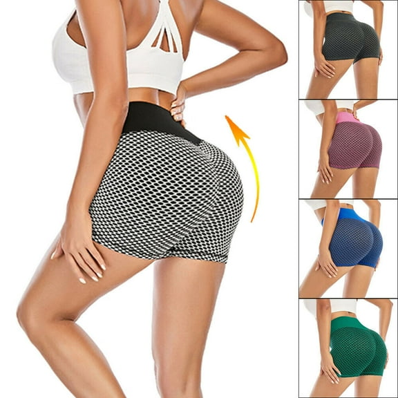 Women Yoga Shorts Booty High Waisted Gym Workout Shorts Butt Lifting Hot Pants