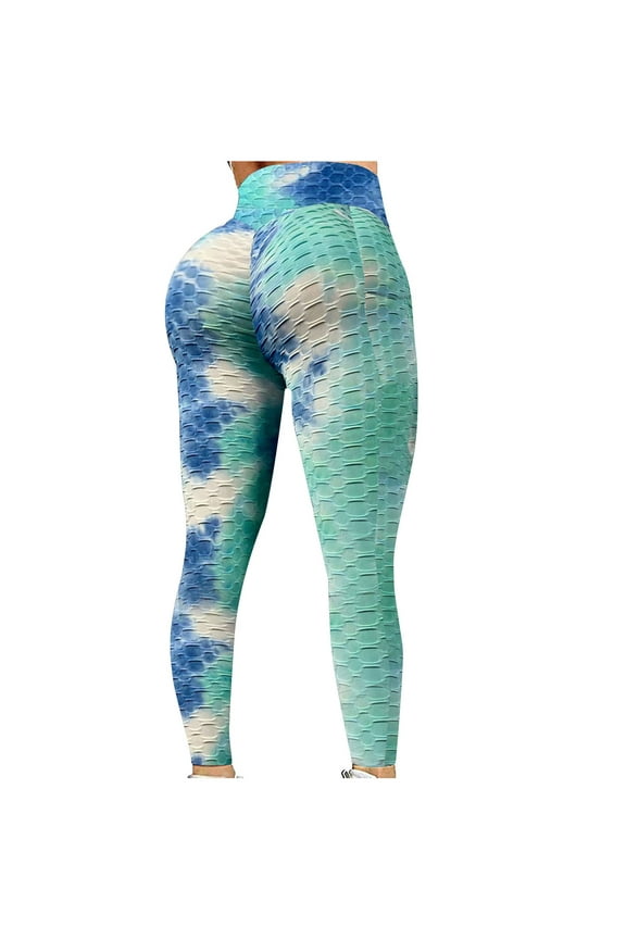 Women Yoga Sport Pant Bubble Hip Butt Lifting Super Elastic Female High Waist Workout Running Tummy Control Tights Ladies Leisure Pant Women's Casual Slim Trousers