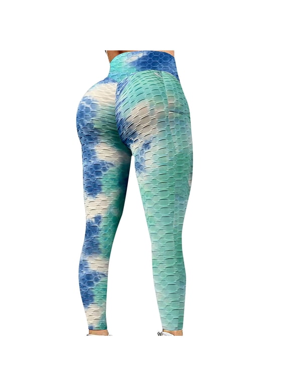Women Yoga Sport Pant Bubble Hip Butt Lifting Super Elastic Female High Waist Workout Running Tummy Control Tights Ladies Leisure Pant Women's Casual Slim Trousers