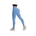 thumbnail image 1 of Women Yoga Sports Ribbed Seamless Leggings High Waisted Workout Gym Yoga Pants Quick-Drying Blue XL, 1 of 7