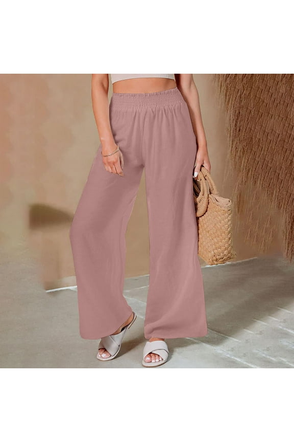 Women Yoga Sweatpants Comfy Wide Leg Palazzo Lounge Pants High Waist Joggers with Pockets