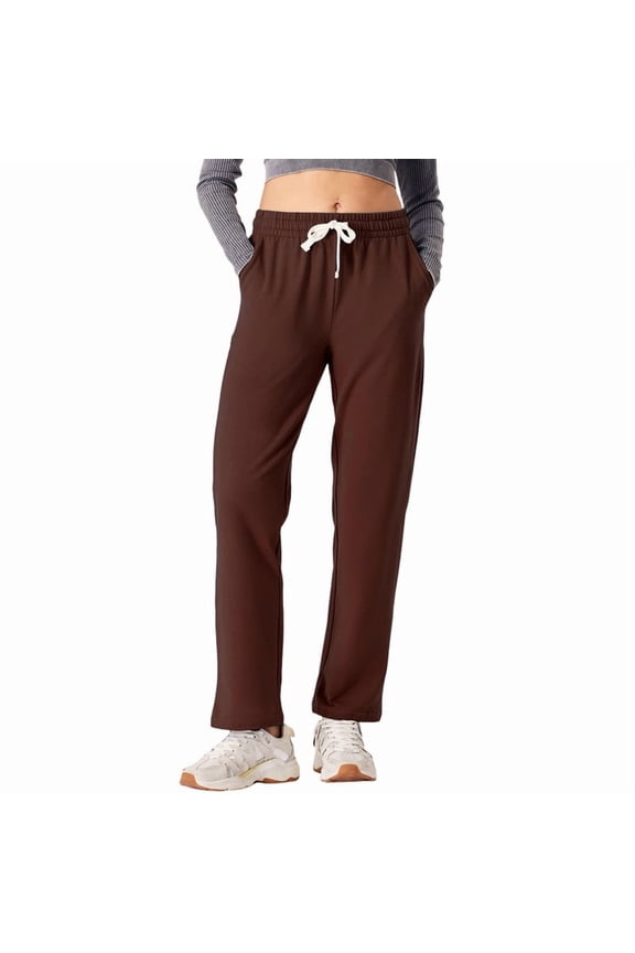 Women Yoga Sweatpants Pajama Wide Leg Cotton Drawstring Lounge Pants Leisure
