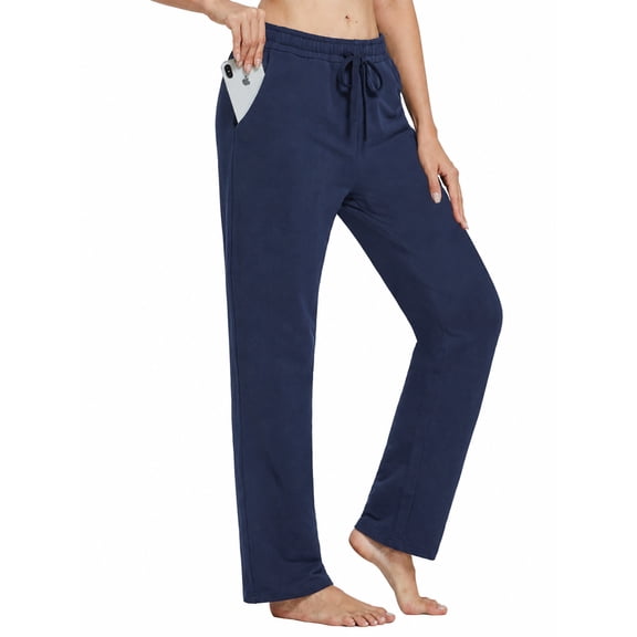 SPECIAL MAGIC Women Cotton Yoga Sweatpants with Drawstring Wide Leg Lounge Pajama Pants for Workout Jogging Running Home & Leisure