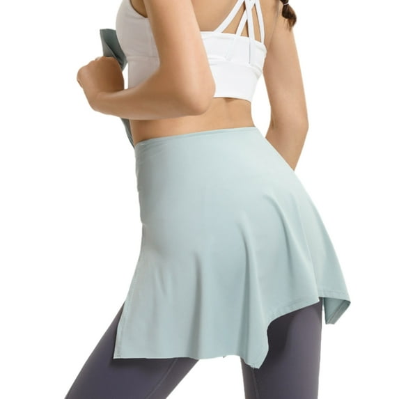 Women Yoga Tennis Self Tie Cover Up Wrap Skirt Hip Covering Scarf Solid Color Workout Running Tie Up Half Length Skirts