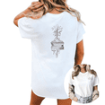 thumbnail image 1 of Women You Do Not Fear Book Sword Floral Moon Maroon Line Art Back Print Graphic Comfortable Tees T Shirt Tops Round-neck Printed Cotton T-Shirt White S-5XL, 1 of 5