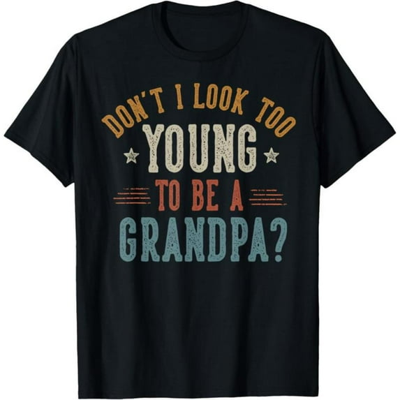 Women Young Grandpa Graphic Cotton T Shirt Casual Breathable Short Sleeve Round Neck Top Black S-5XL