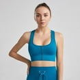 thumbnail image 1 of Women Zip Front Closure Sports Bra High Impact Push Up Wirefree Yoga Bras Racerback Workout Gym Bra Tank Top Bra, 1 of 7