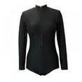 thumbnail image 1 of Women Zip Front Long Sleeve One Piece Swimsuit Rash Guard Swimwear, 1 of 5