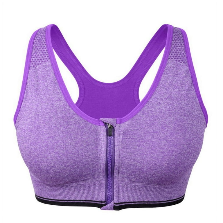 Pink PixiesCreation Front Zipper Sports Bra Shockproof Breathable Running  Vest Yoga Top Wire Free Fitness Yoga Bra for Women-Aqua-32C Turquoise