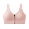 thumbnail image 1 of Women Zip Front Sports Bras, Wireless Push up Back Support Bras, Workout Thick Strap Casual Tops, 1 of 5