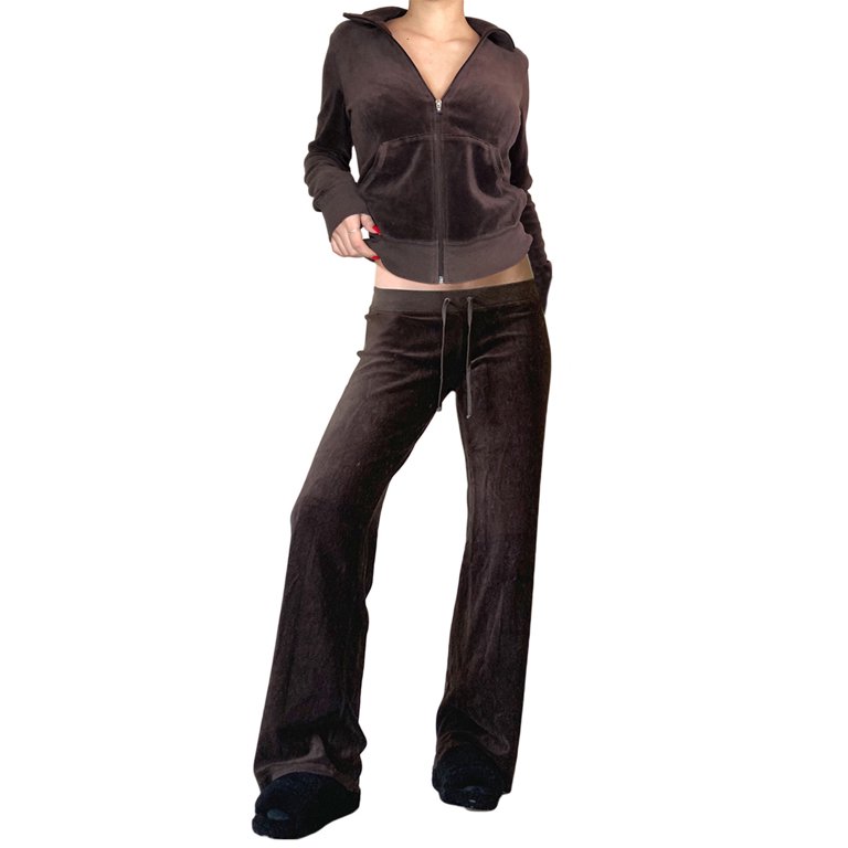 Y2k Velvet Tracksuit Pants, Y2k 2 Piece Set Tracksuit