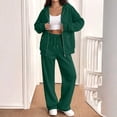 thumbnail image 1 of Women Zip Up Hooded Sweatsuit Set Oversized Full Zip Hoodie Wide Leg Sweatpants Casual Matching Outfit L, 1 of 7