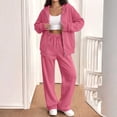 thumbnail image 1 of Women Zip Up Hooded Sweatsuit Set Oversized Full Zip Hoodie Wide Leg Sweatpants Casual Matching Outfit M, 1 of 7