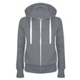 thumbnail image 1 of Women Zip Up Hoodie Jacket, Long Sleeve Drawstring Hooded Sweatshirt, Kangaroo Pocket Casual Loose Fit Lightweight Outer Layer Athletic Tops Gray,S, 1 of 2