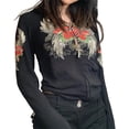 thumbnail image 1 of Women Zip Up Hoodie Y2K Aesthetic Long Sleeve Sweatshirt Vintage Gothic Jacket, 1 of 5