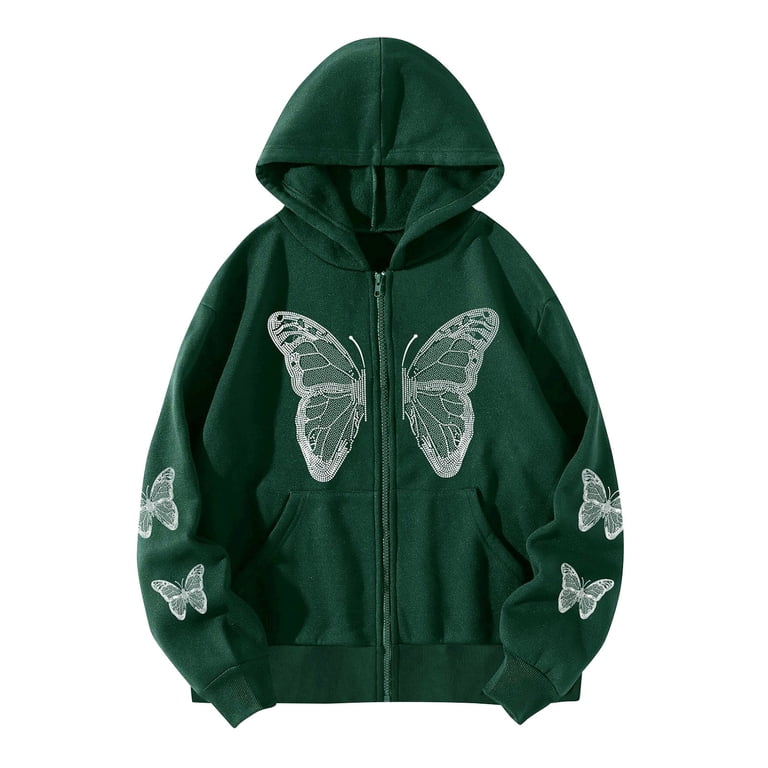 Women Zip Up Hoodie Y2k Vintage Graphic Relaxed Fit Hooded 