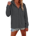 thumbnail image 1 of Women Zip Up Hoodie with Pockets, Soft Fleece Long Sleeve Sweatshirt, Loose Fit Casual Fall Winter Tops, 1 of 4