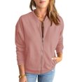thumbnail image 1 of Women Zip Up Long Sleeve Casual Solid Color Loose Sweatshirts Jackets Outwear with Pockets, 1 of 5
