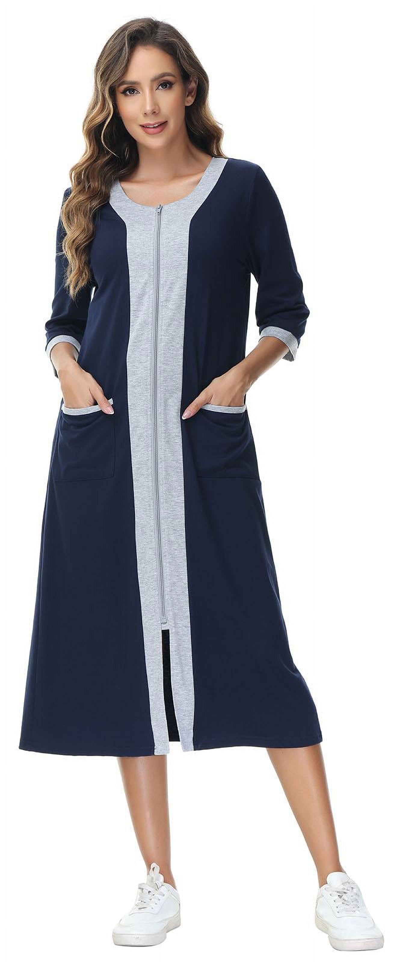 Women Zipper Robe, PUTUO Robes for Women, Soft Robe with Pockets