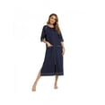 thumbnail image 1 of Women Zipper Robe Short Sleeve House Dress Full Length Sleepwear Duster Housecoat with Pockets, 1 of 7