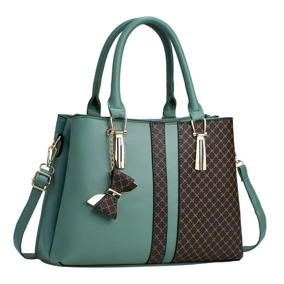 Women Zippered Compartments Purses and Handbags Top Handle Satchel Shoulder Bags Messenger Tote Bag for Ladie, Green