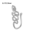 thumbnail image 1 of Women and Girls Crystal Nose Cuffs Fake Nose Cuff Fake Piercing African Nose Cuff Clip-On Nose Ring Non-Piercing Nose Ring Cuffs G-172 SILVER, 1 of 1