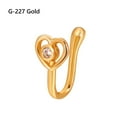 thumbnail image 1 of Women and Girls Crystal Nose Cuffs Fake Nose Cuff Fake Piercing African Nose Cuff Clip-On Nose Ring Non-Piercing Nose Ring Cuffs G-227 GOLD, 1 of 1