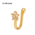 thumbnail image 1 of Women and Girls Crystal Nose Cuffs Fake Nose Cuff Fake Piercing African Nose Cuff Clip-On Nose Ring Non-Piercing Nose Ring Cuffs G-249 GOLD, 1 of 8