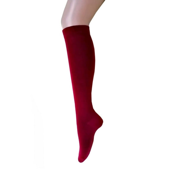 Women and Girls Solid Burgundy(Wine/Maroon/Claret/Sangria)Color Knee High Uniform Athletics Skirts Costume Cosplay Party Event Tube(Hose) Socks