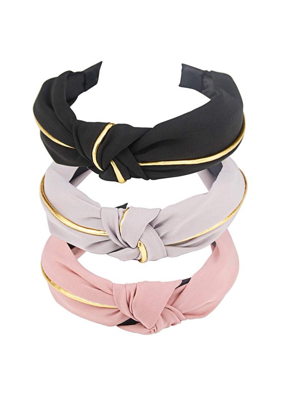 Women and Little Girl's Stretchy Headbands Teens Cross Hairband 3 Pack