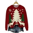 thumbnail image 1 of Women and Men Christmas Tops Christmas Tree Sweaters Printed Knit Shirts Fleece Thicken Sweatshirt Merry Christmas Pullover Christmas Couple Outfits, 1 of 9